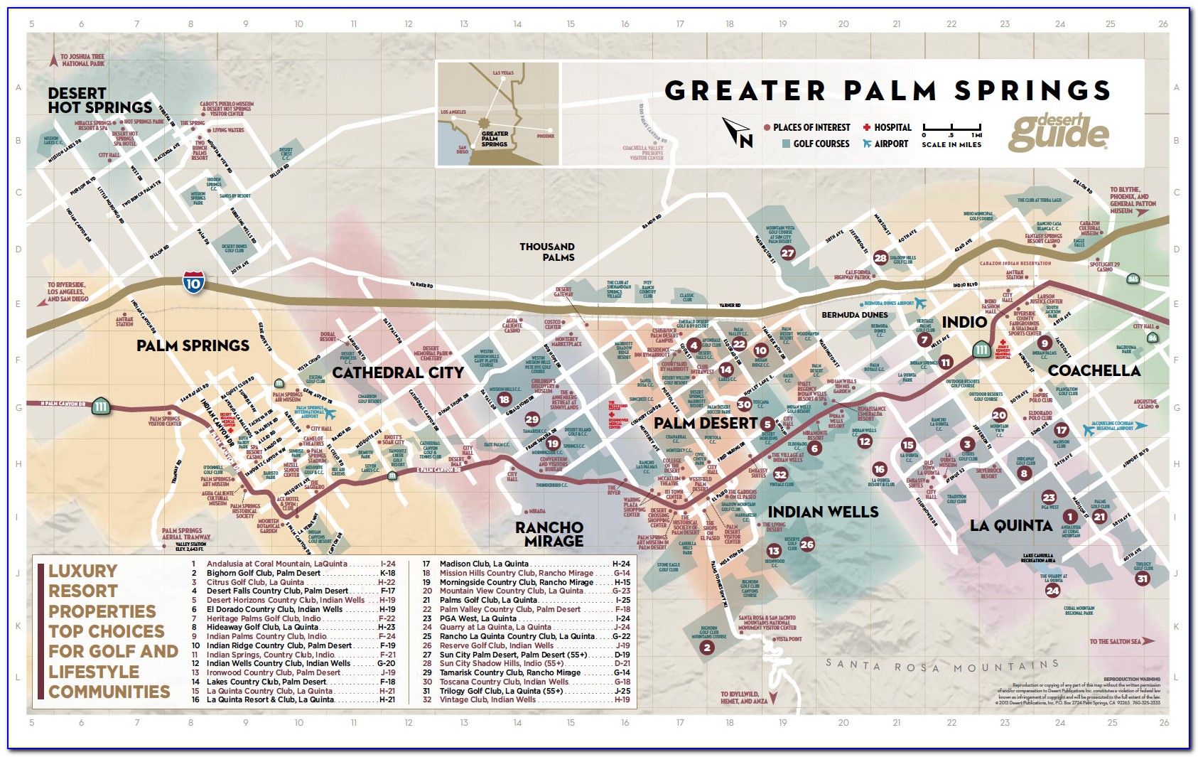 Map Of Hotels Near Palm Springs