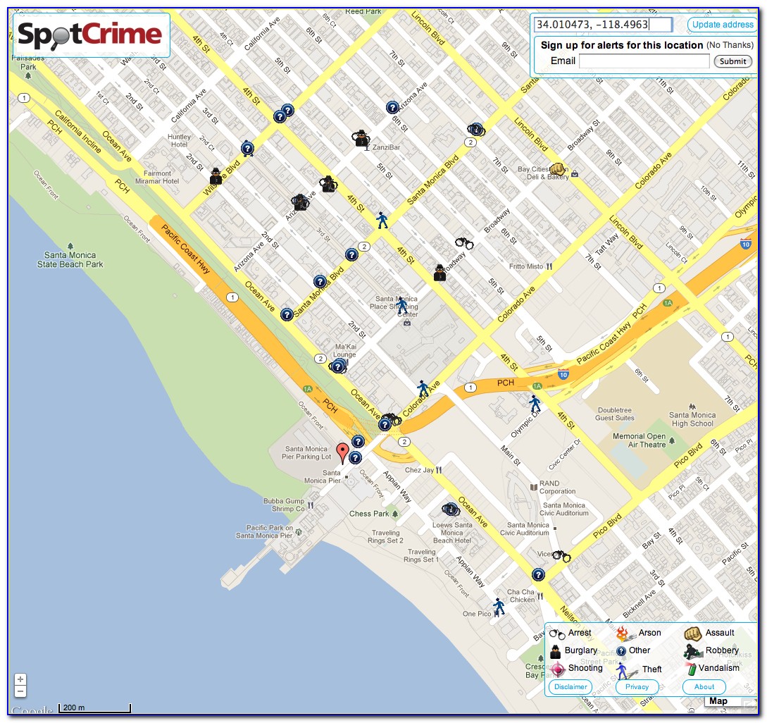 Map Of Hotels Near Santa Monica Pier