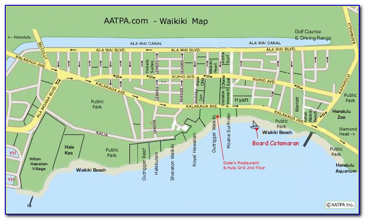 Map Of Hotels Near Waikiki Beach