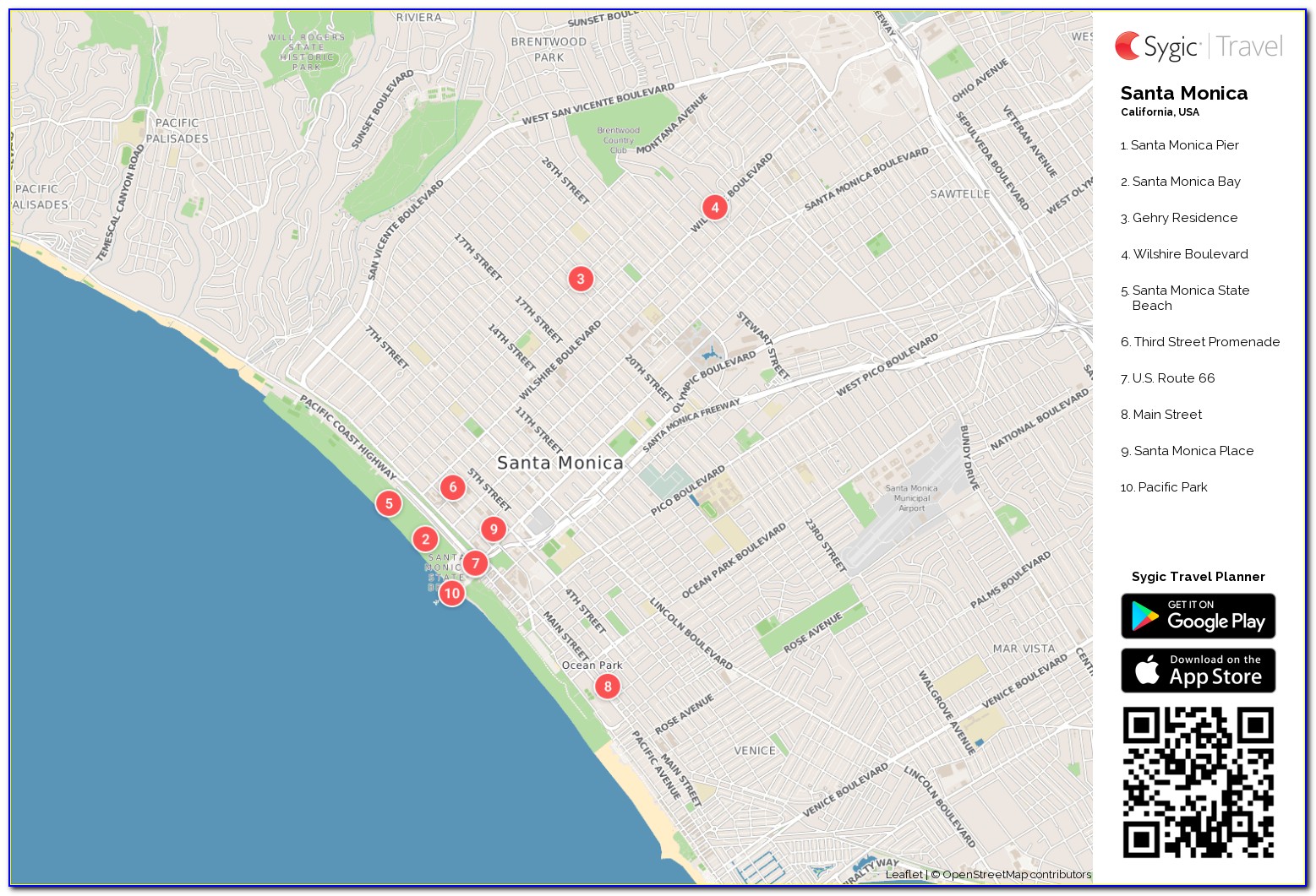 Map Of Hotels On Santa Monica Beach