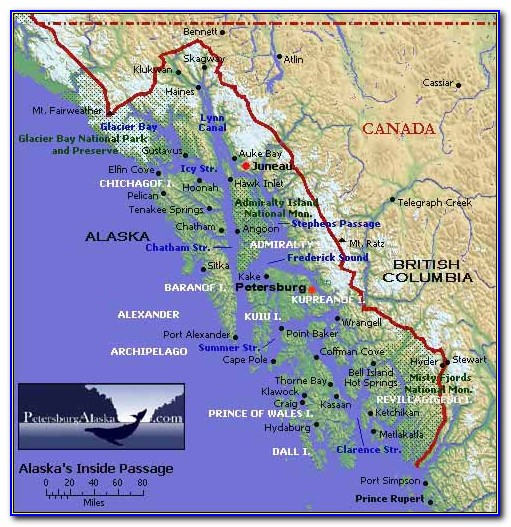 Map Of Inside Passage Canada