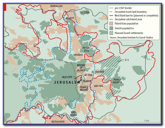Map Of Israel Palestine Wall
