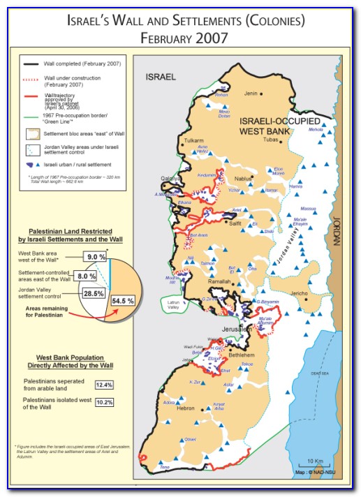 Map Of Israeli Wall