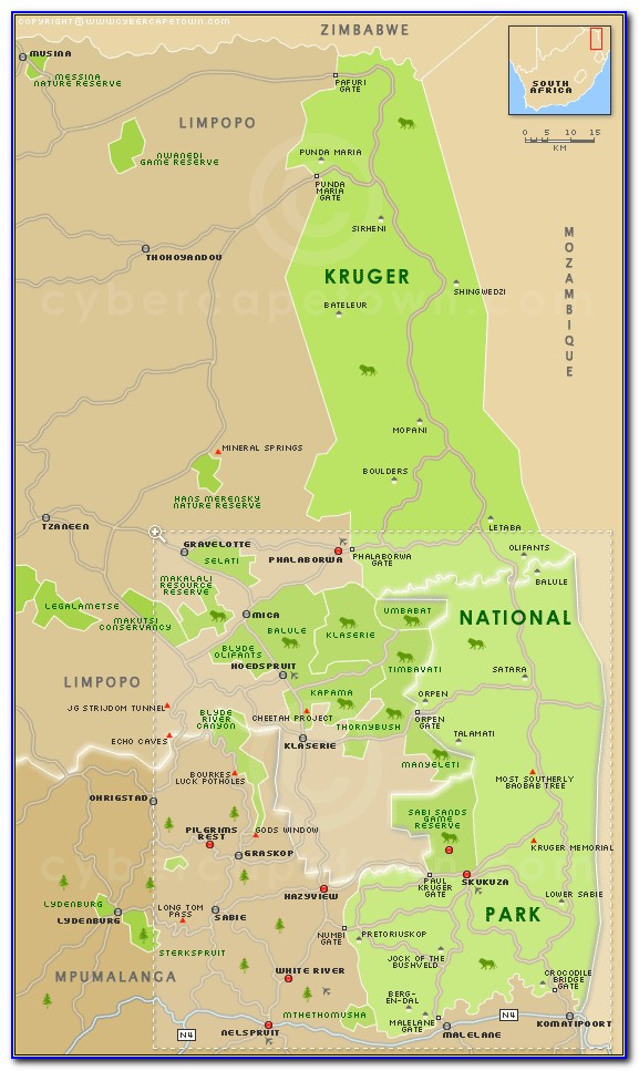Map Of Kruger National Park Lodges