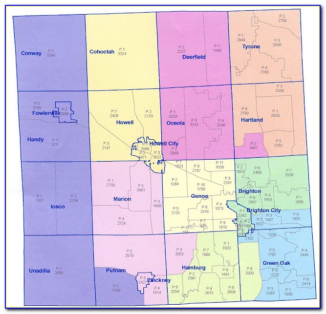 Map Of Livingston County Michigan Townships