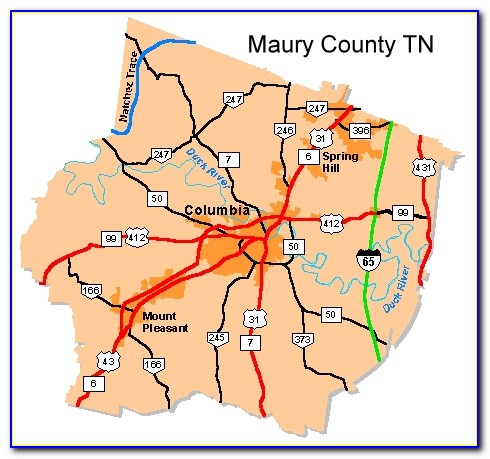 Map Of Maury County Tn