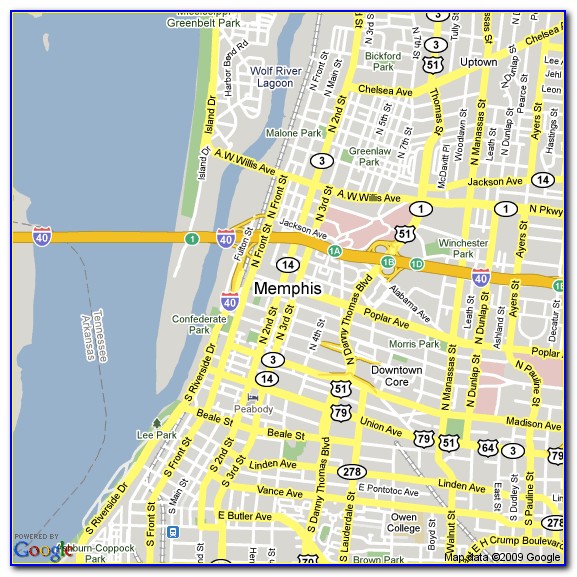 Map Of Memphis Tennessee Hotels