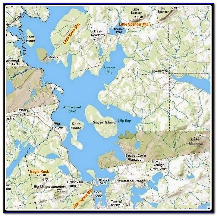 Map Of Moosehead Lake Region Maine