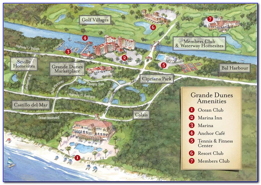 Map Of Myrtle Beach Golf Course Locations