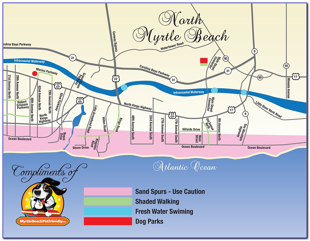 Map Of Myrtle Beach Resort Area