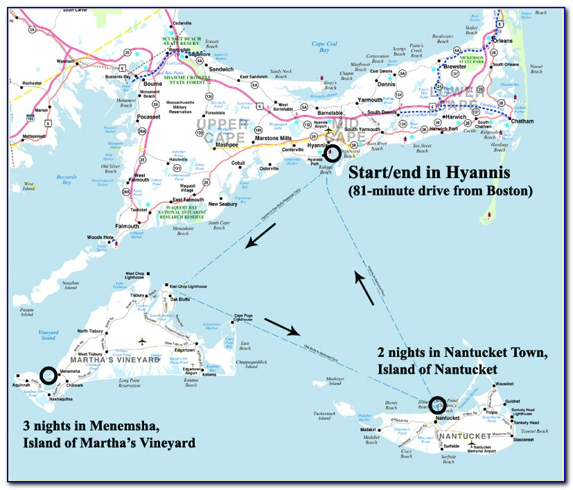 Map Of Nantucket And Martha's Vineyard