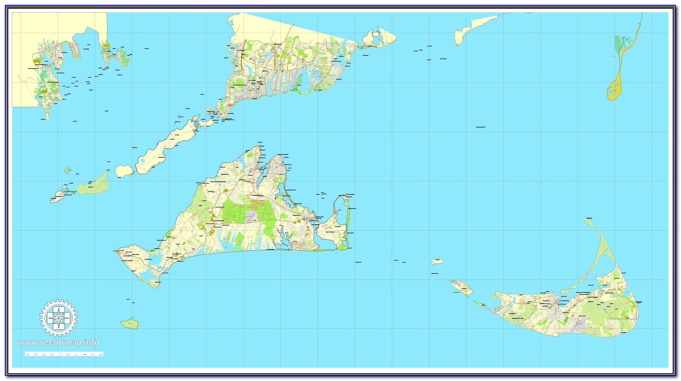 Map Of Nantucket Island And Martha's Vineyard