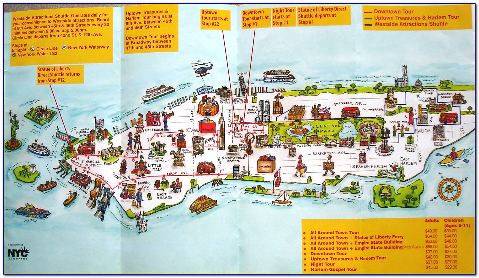Map Of New York And Attractions