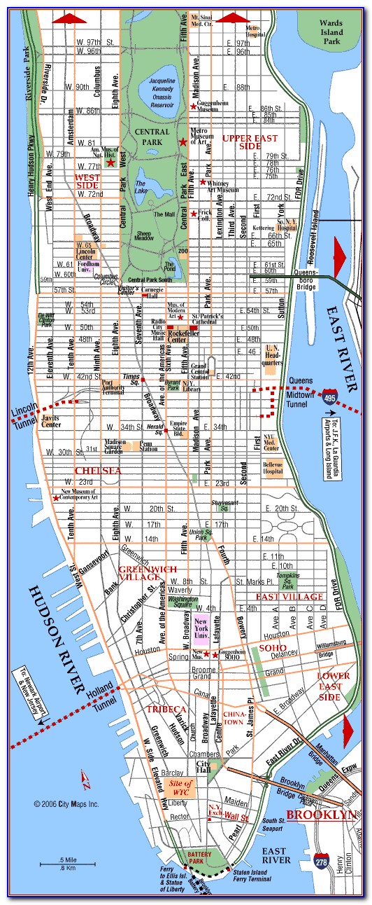 Map Of New York City And Manhattan