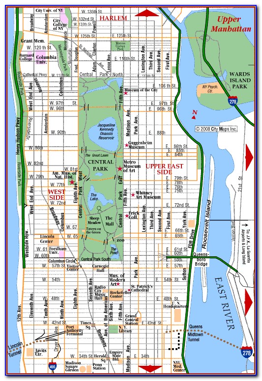 Map Of New York City Manhattan Streets