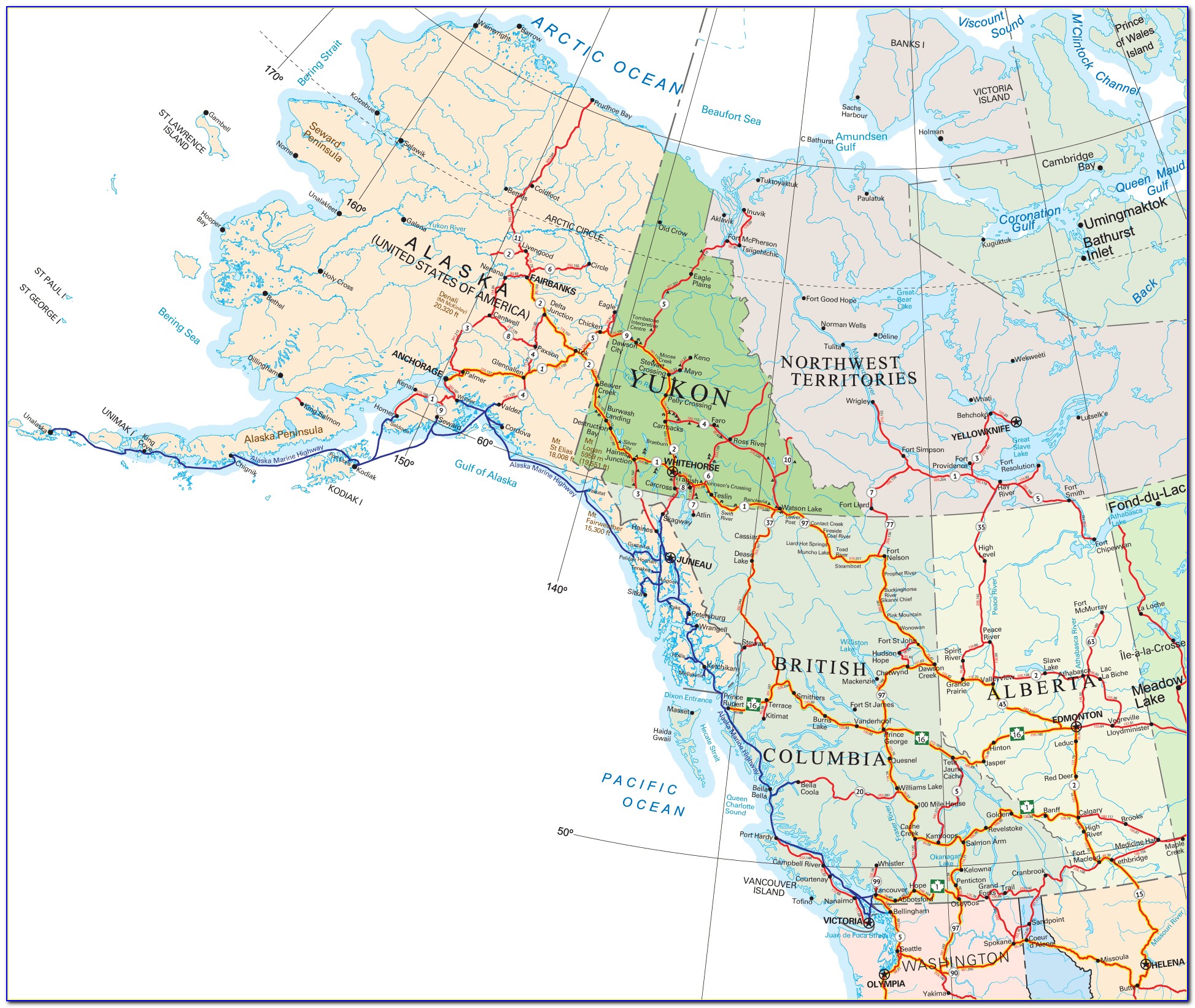Map Of Northwest North America