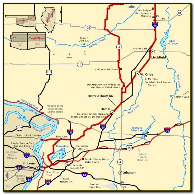 Map Of Old Route 666