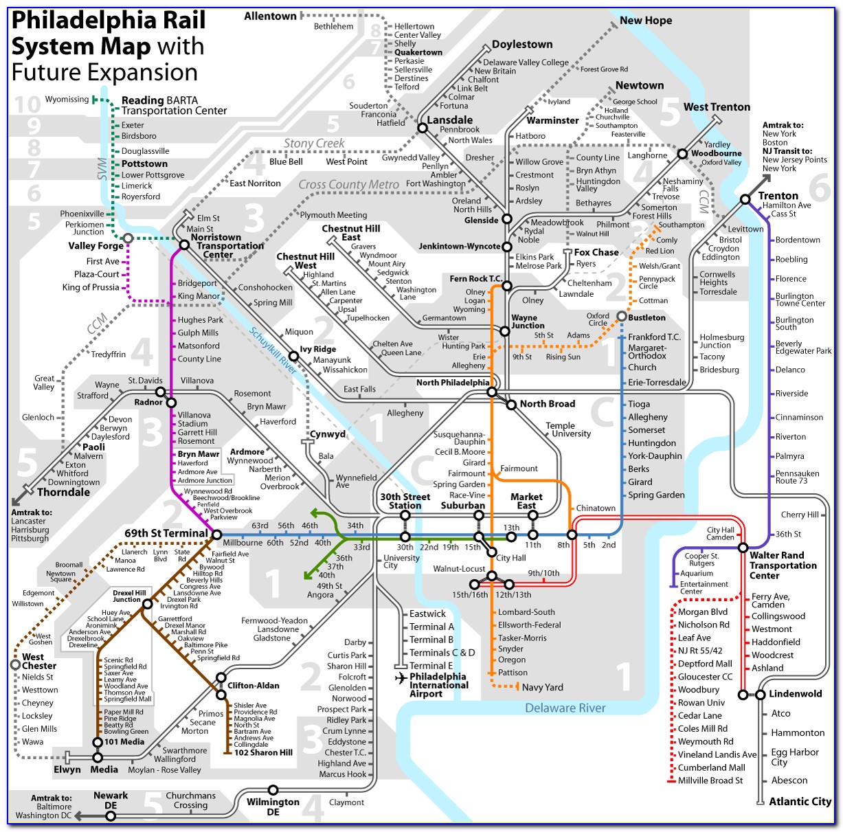 Map Of Philadelphia Train System