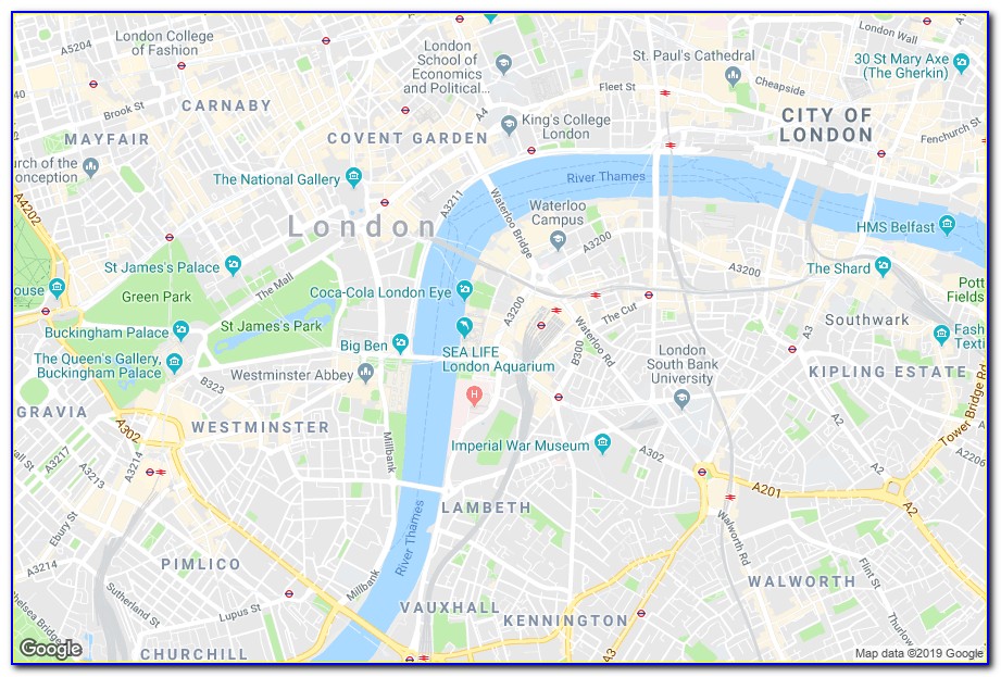 Map Of Premier Inns In Central London