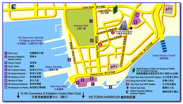 Map Of Regal Kowloon Hotel Area Hotels