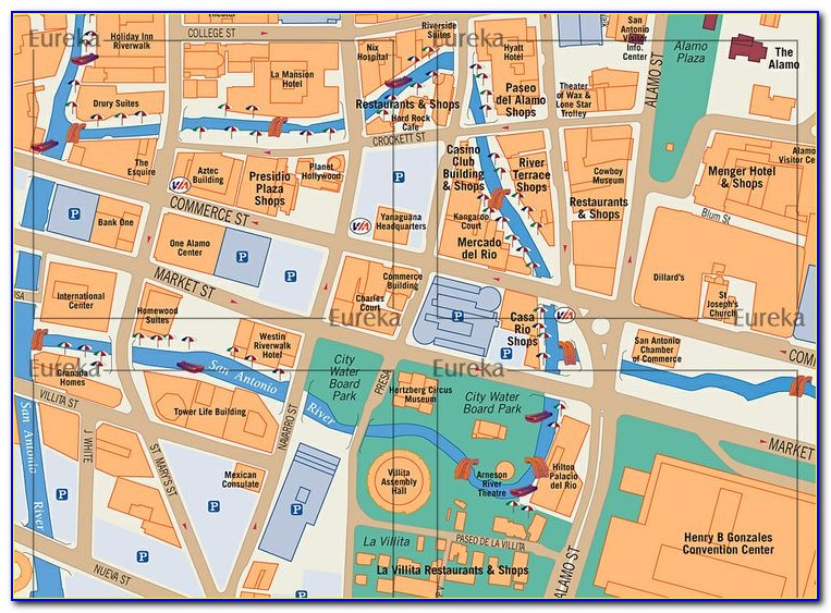 Map Of Riverwalk Hotels And Restaurants