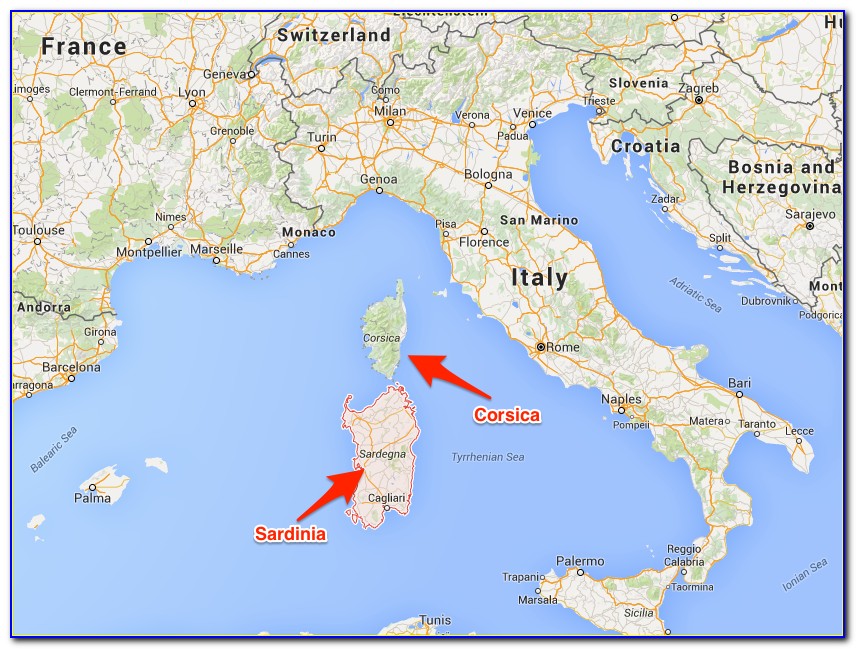 Map Of Sicily Sardinia And Corsica