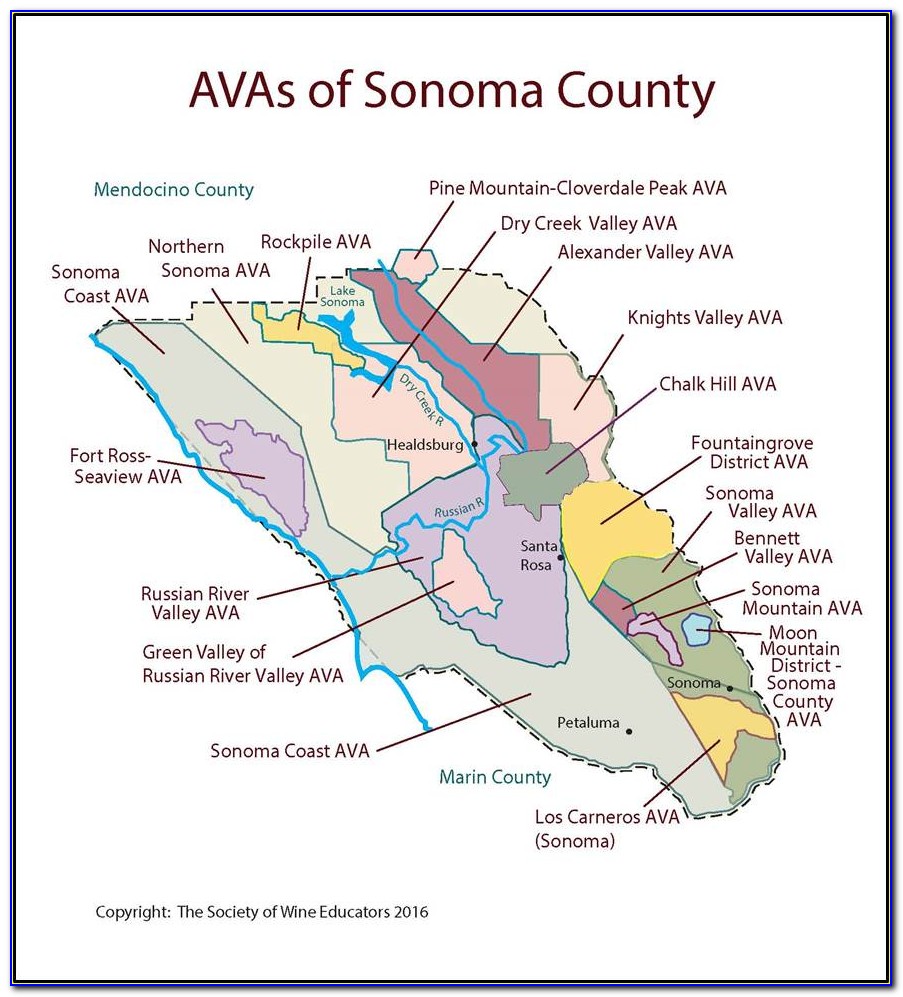 Map Of Sonoma County Campgrounds