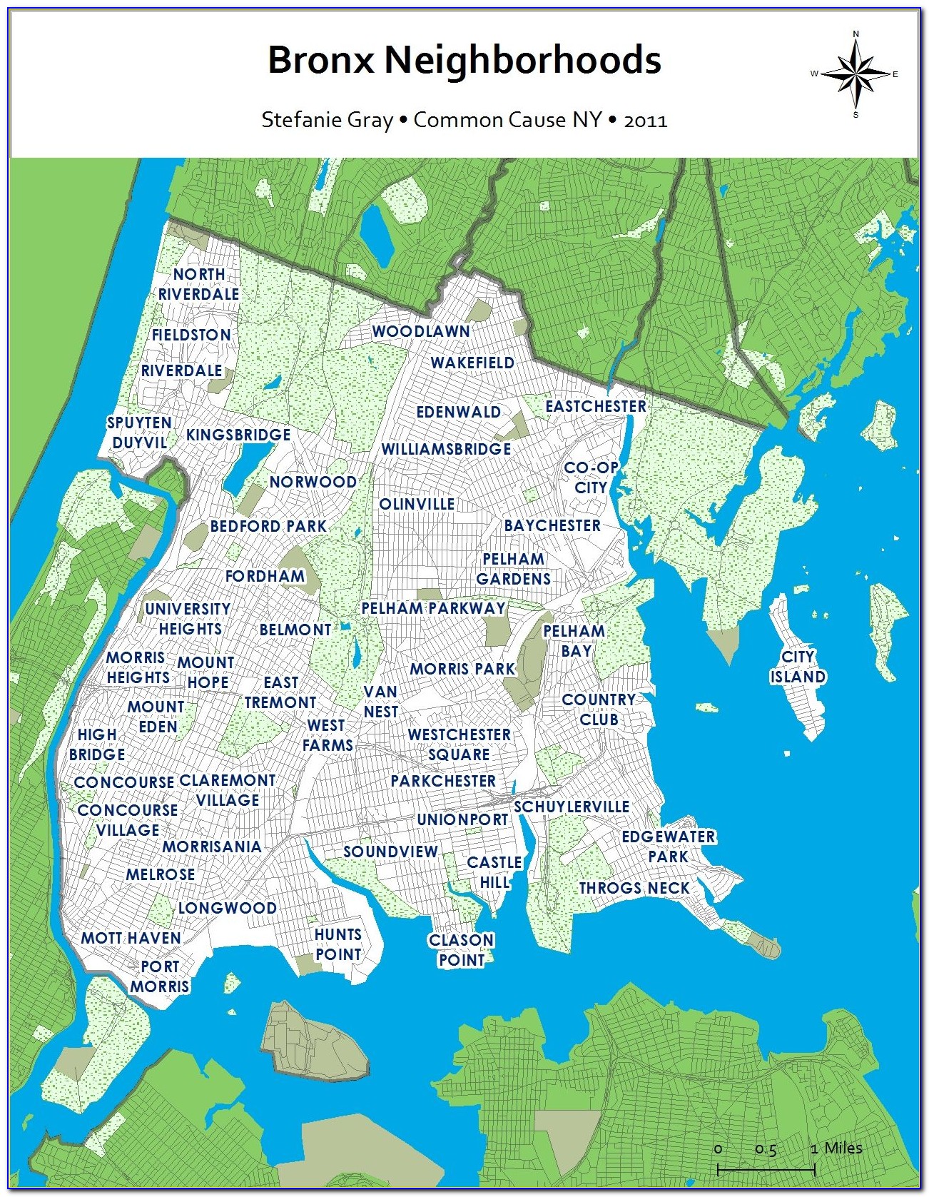 Map Of The Bronx New York City