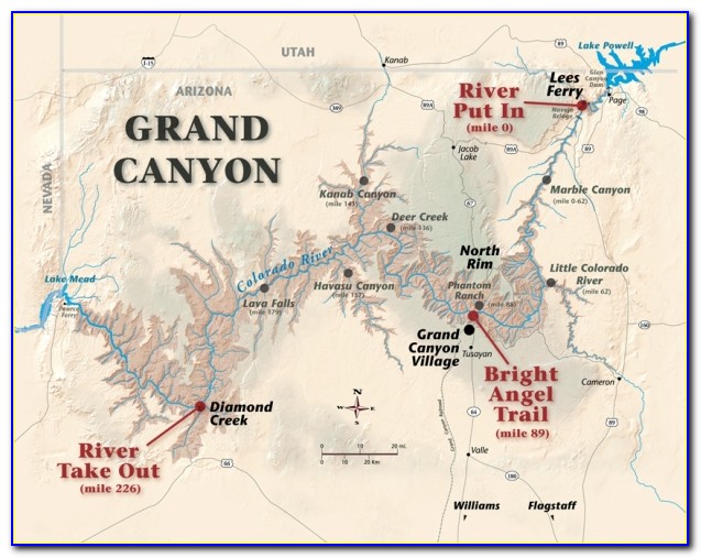 Map Of The Grand Canyon In Arizona