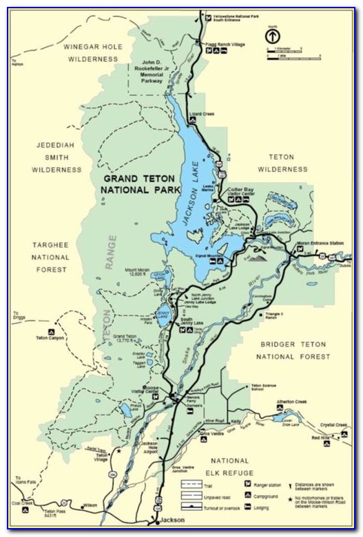 Map Of The Grand Tetons And Yellowstone