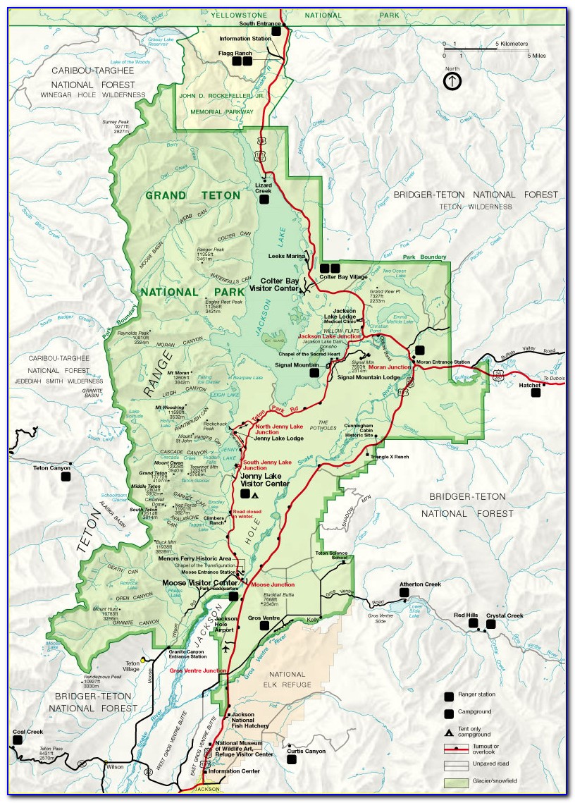 Map Of The Grand Tetons