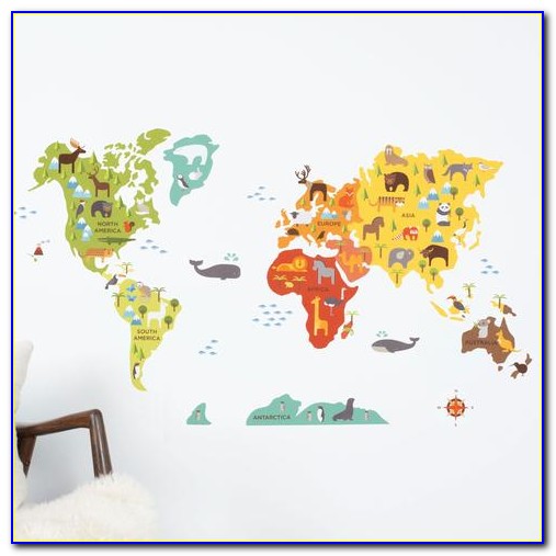Map Of The World Car Decal