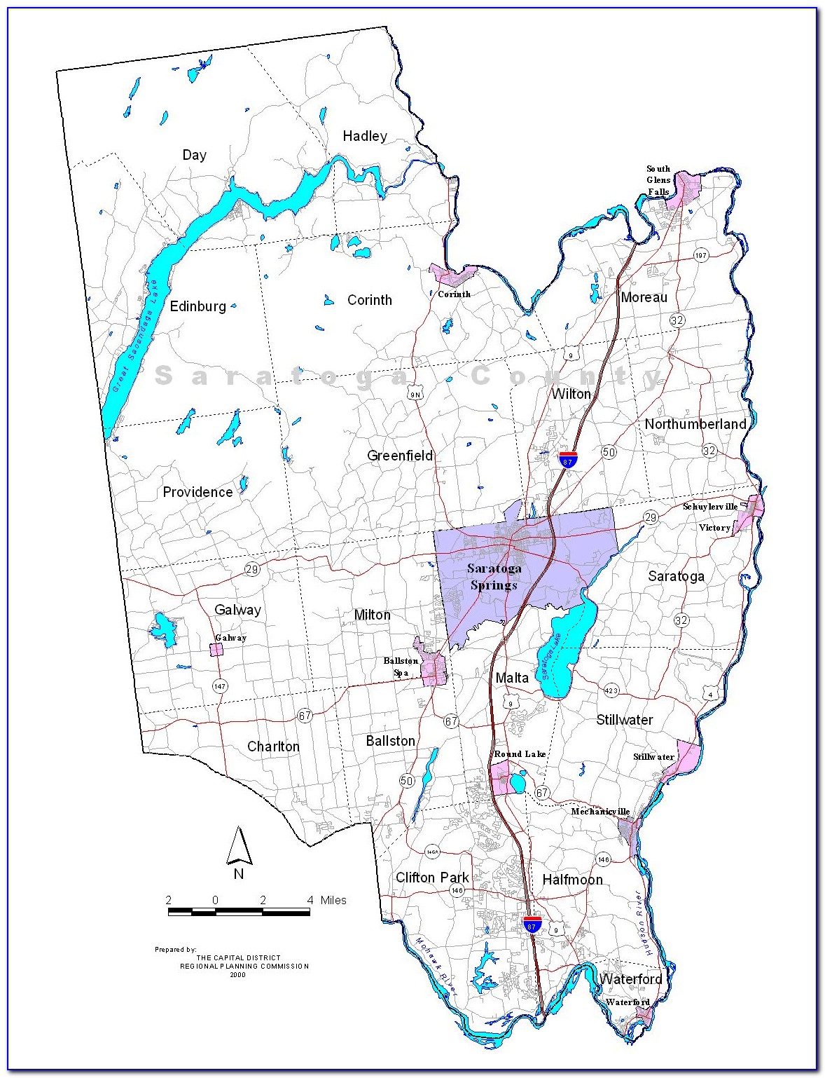 Map Of Towns In Saratoga County Ny