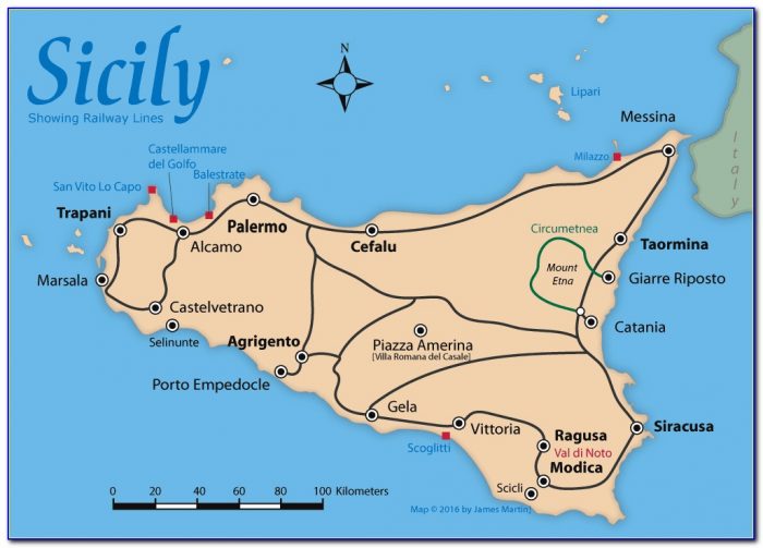 Maps Of Sicily With Distances