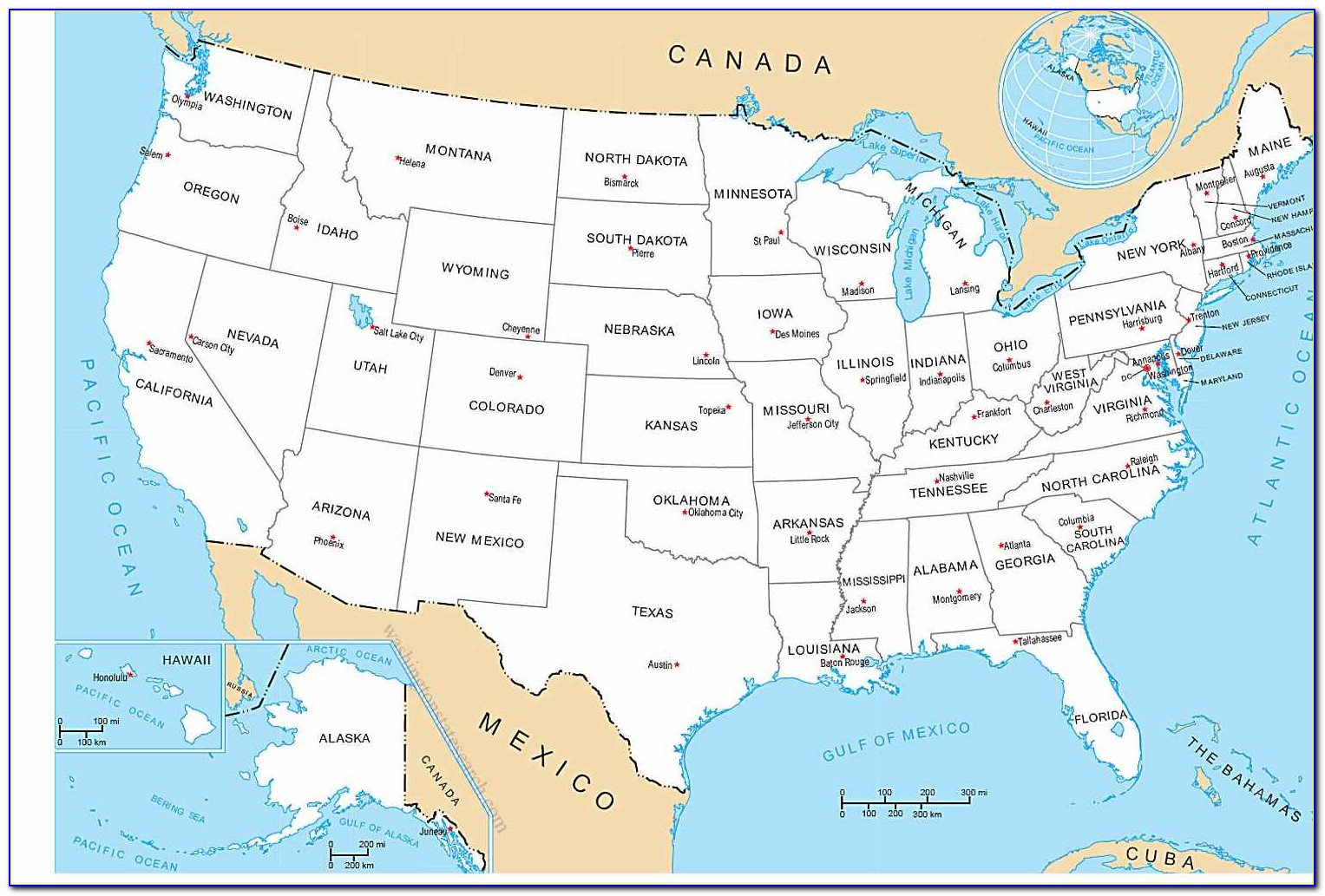 Maps Of The Us States And Capitals