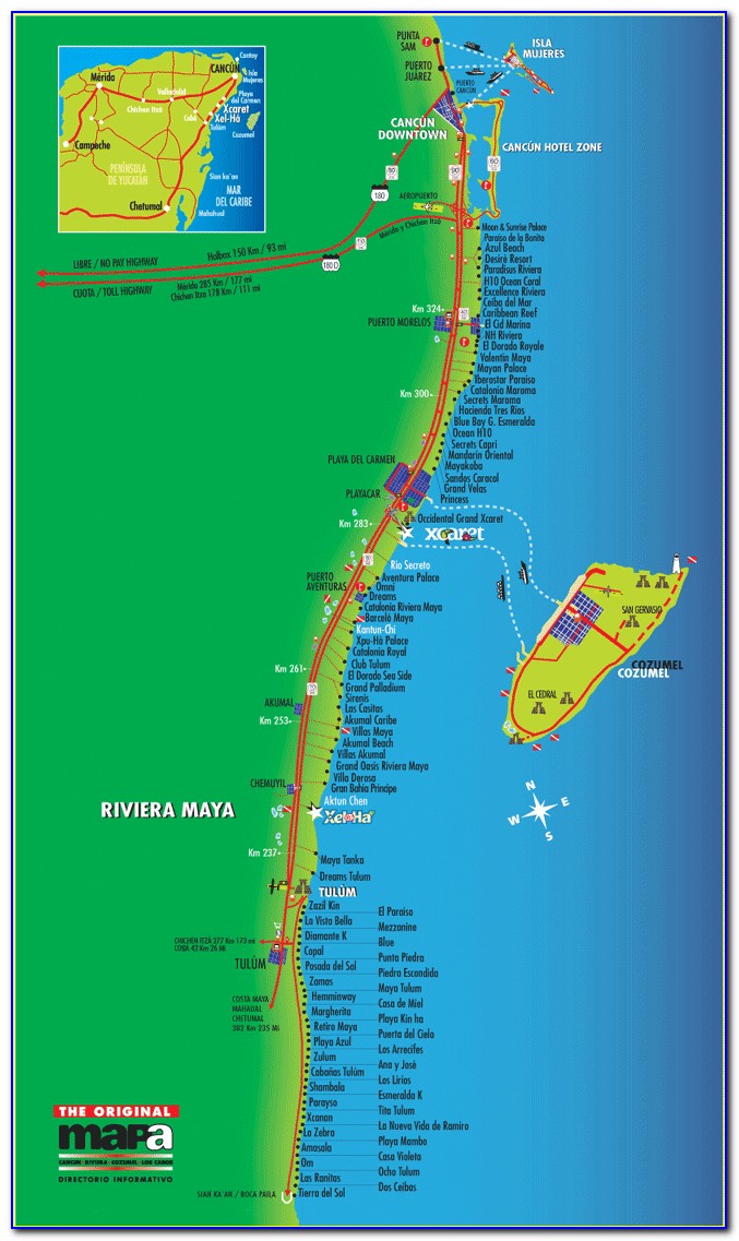 Mayan Riviera Hotel Map Locations