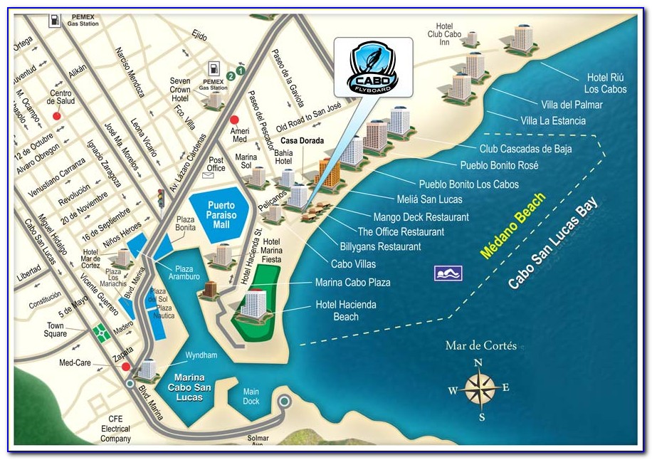 Medano Beach Hotels Map
