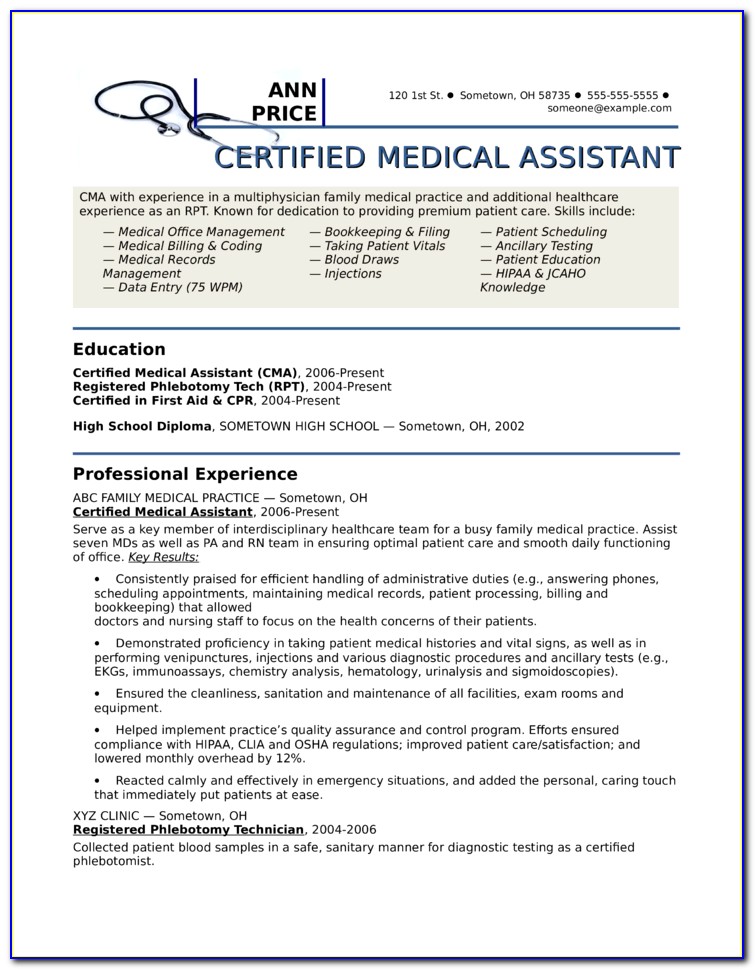 Medical Administrative Assistant Resume Template