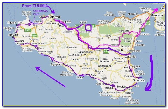 Messina Sicily Tourist Map
