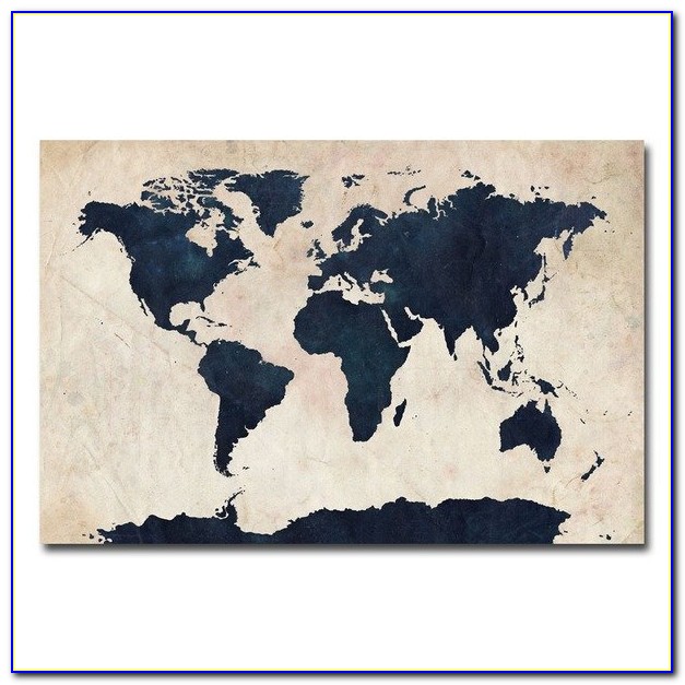 Michael Tompsett 'paint Splashes World Map' Canvas Art