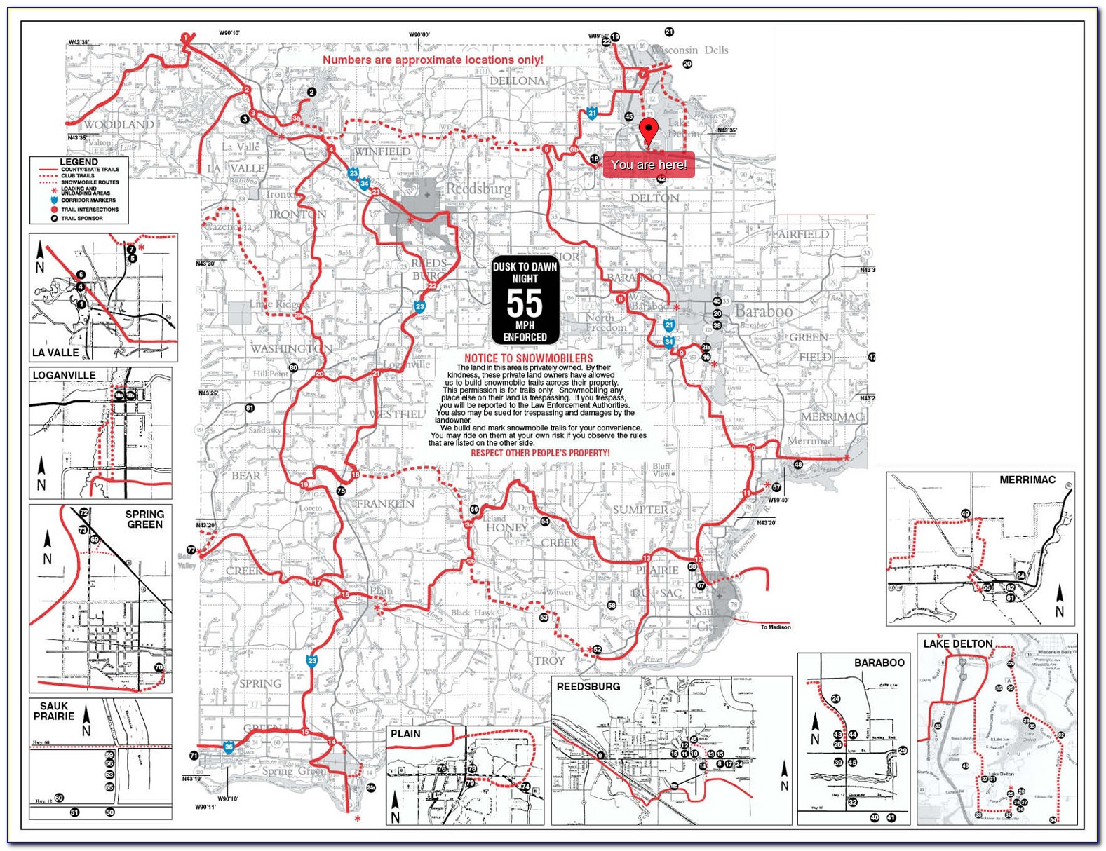 Minocqua Wi Snowmobile Trail Map