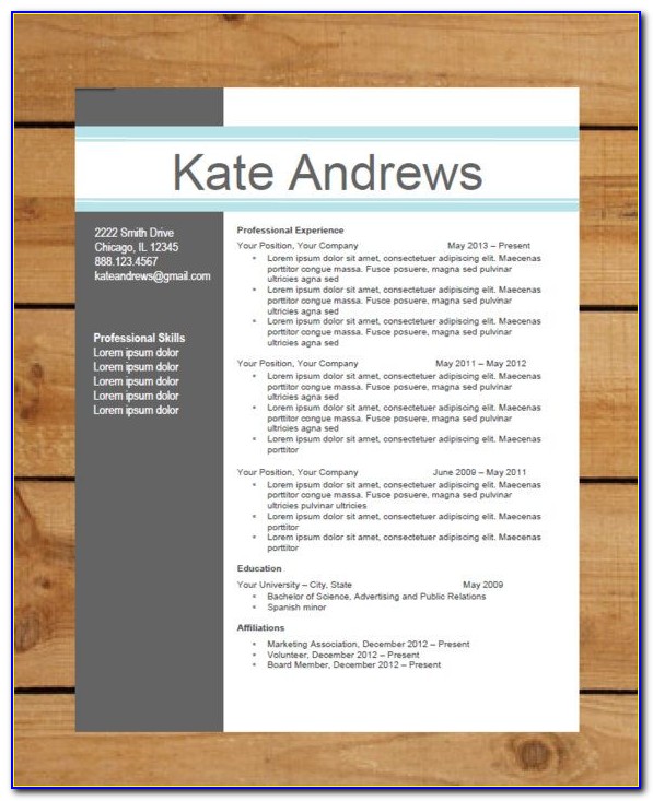 Modern Resume Templates Free Download For Microsoft Word