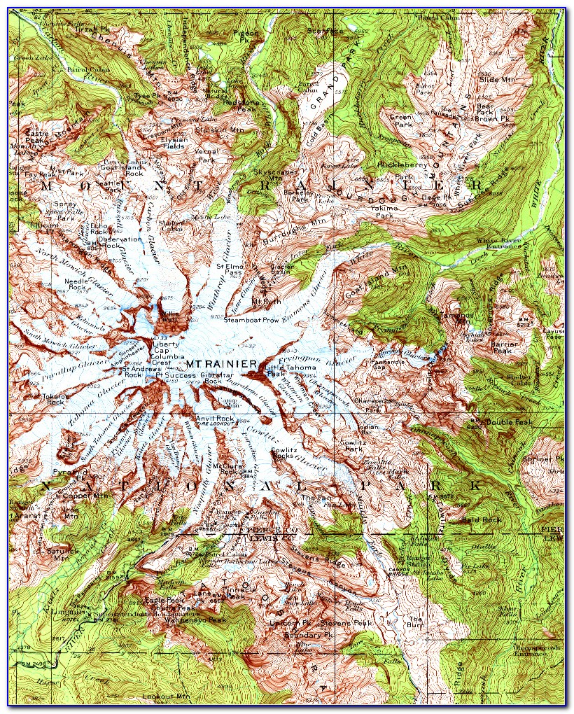 Mt Rainier Topo Map