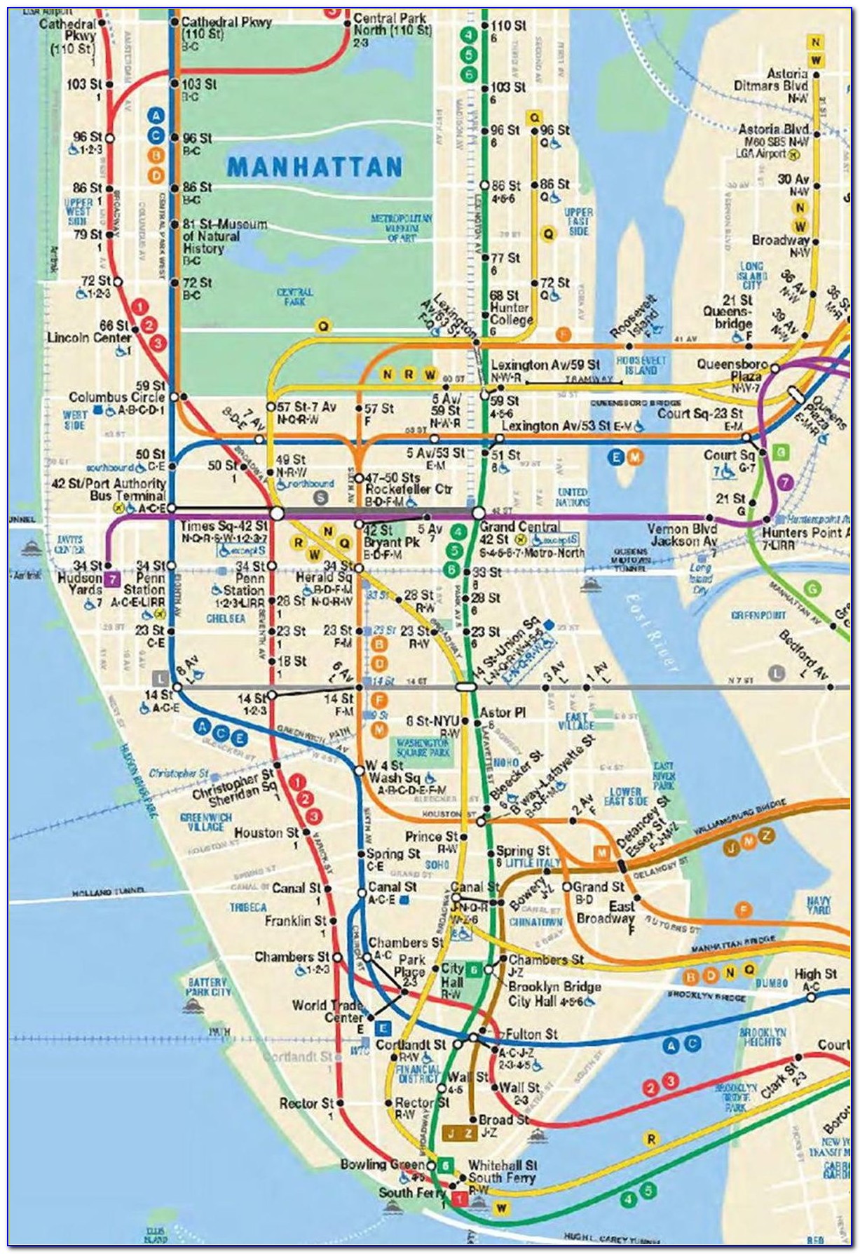Mta New York City Subway Map Vinyl Shower Curtain
