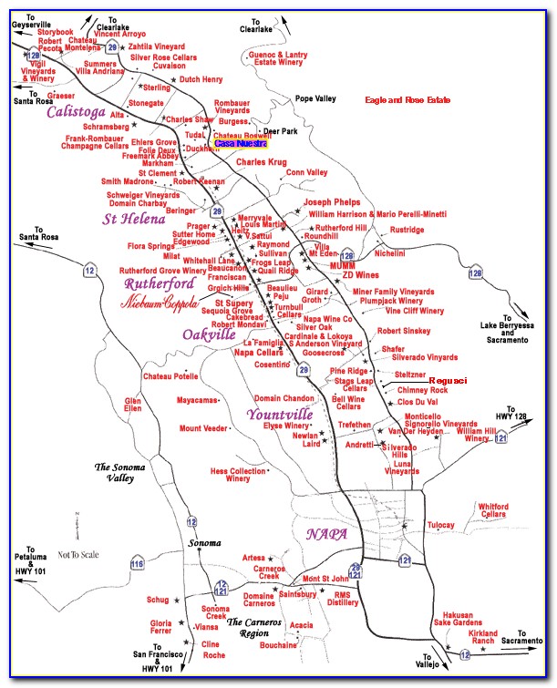Napa Valley Map Of California