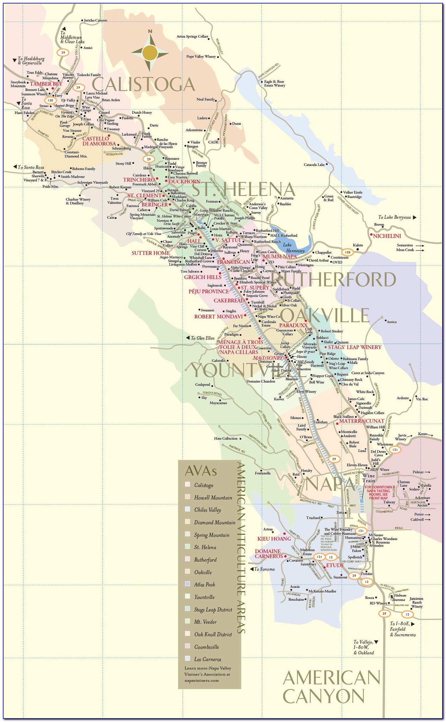 Napa Valley Vintners Topo Map