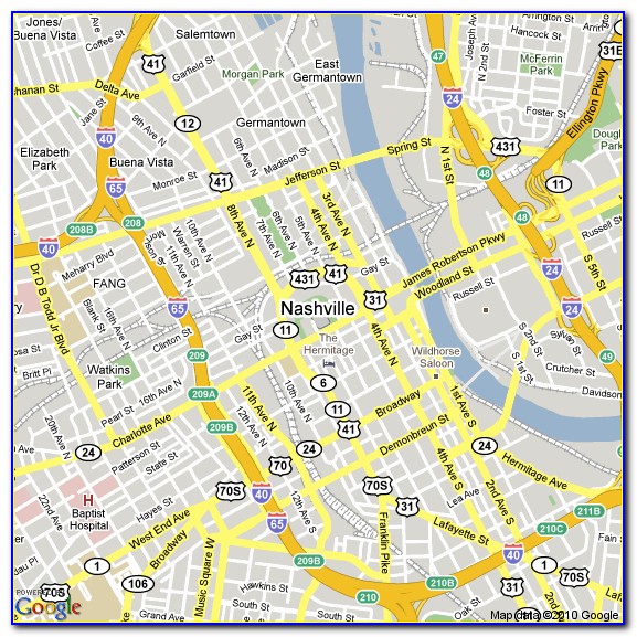 Nashville Lodging Map
