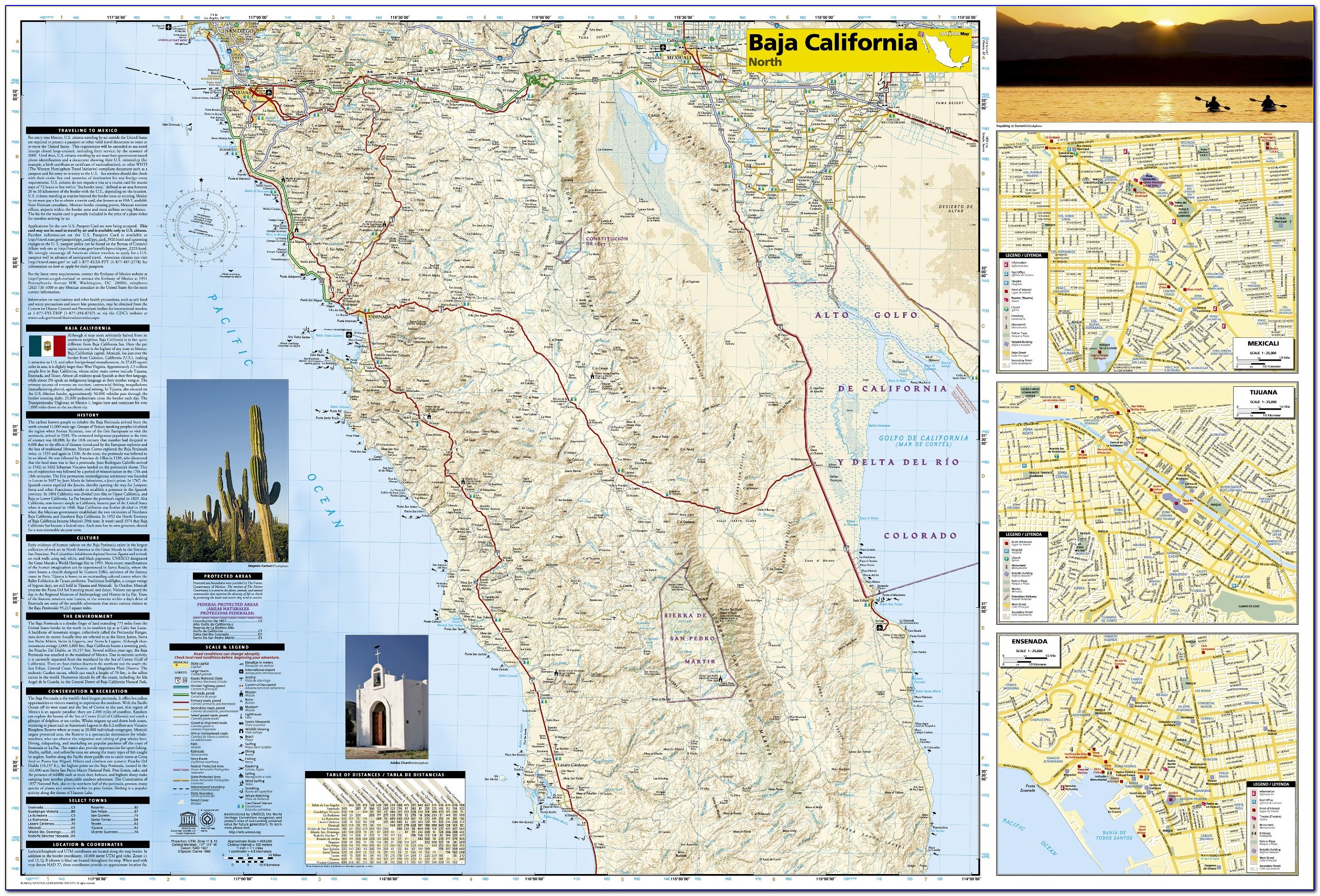 National Geographic Baja South Adventure Map