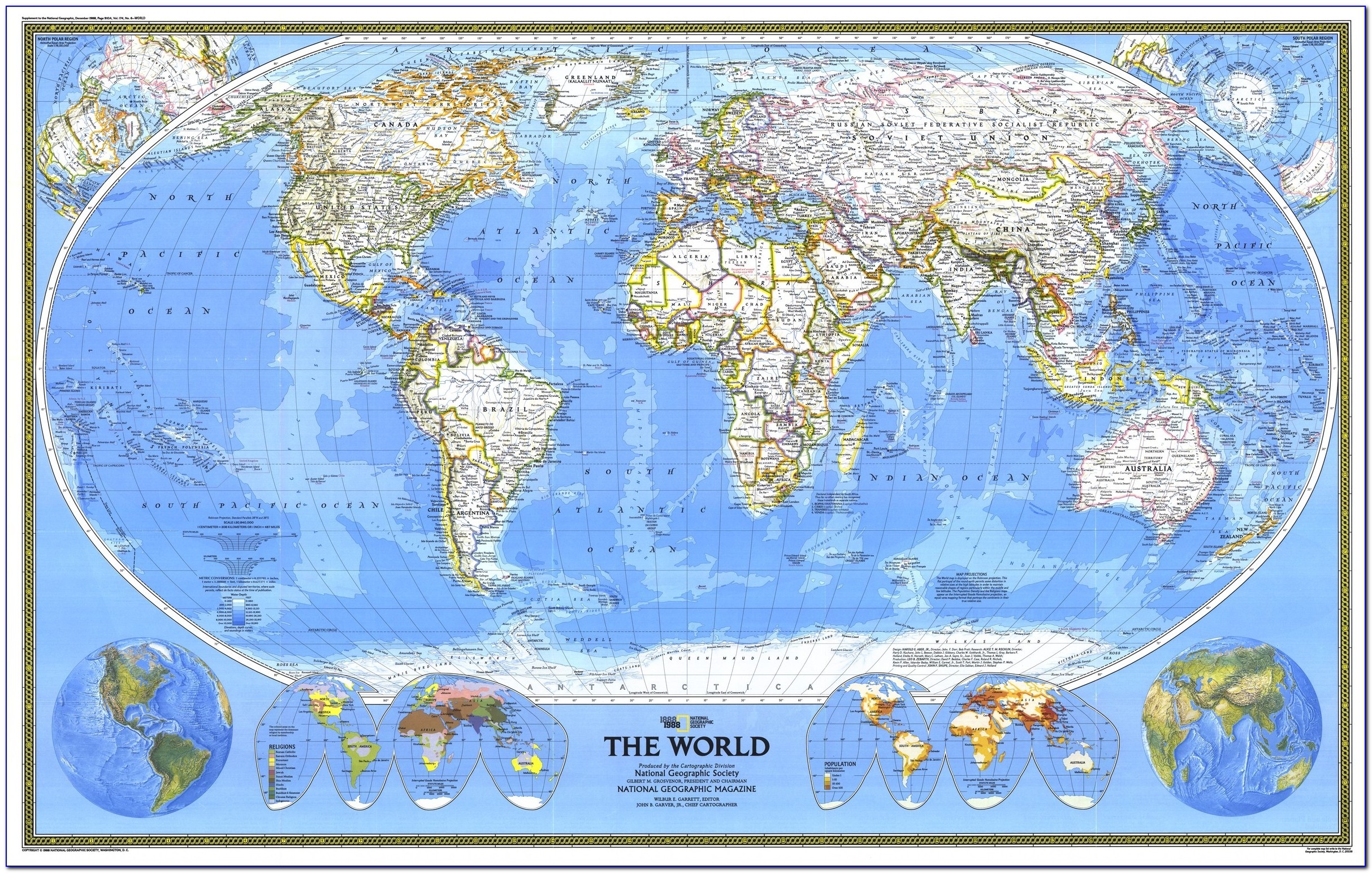 National Geographic Map Of The World Poster