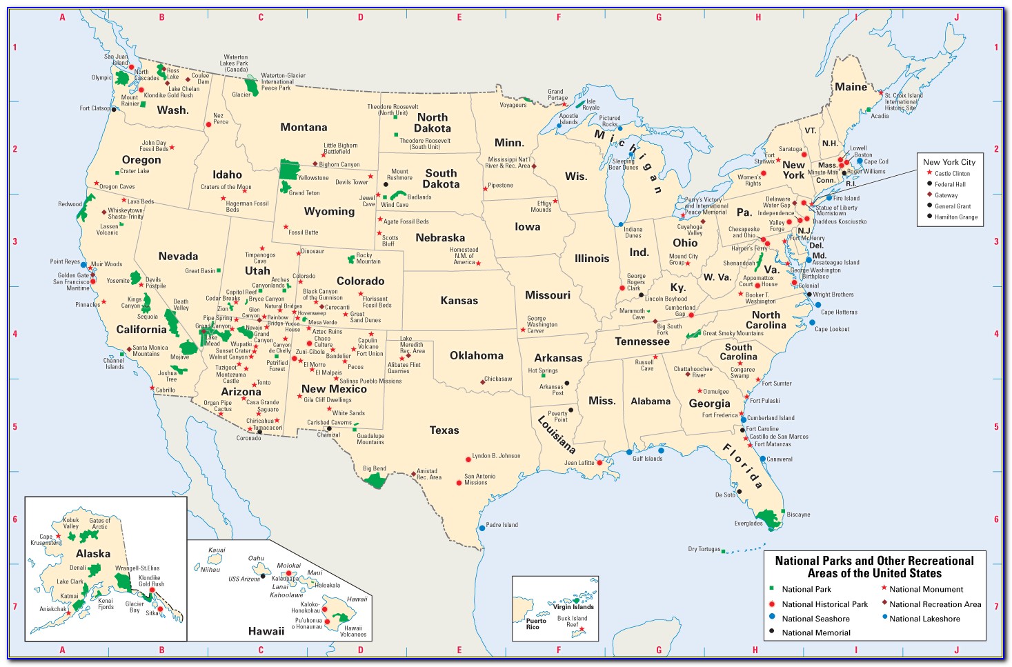 National Parks Map Usa Printable